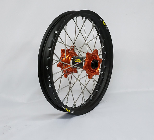 Pro-Wheel Wheel Rear 1.85X16 Orange Hub Blk Rim/Sil Spoke/Sil Nipple 24-3096211