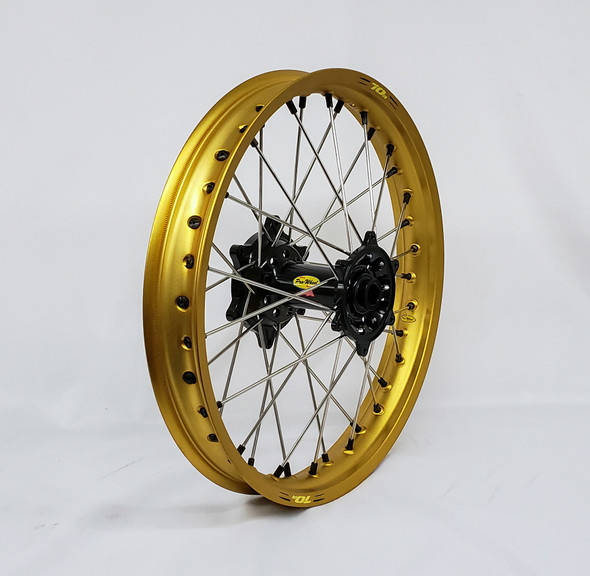 Pro-Wheel Wheel Rear 2.15X19 Black Hub Gld Rim/Sil Spoke/Blk Nipple 24-1202412