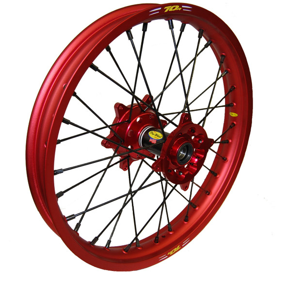 Pro-Wheel Wheel Rear 2.15X19 Red Hub Red Rim/Blk Spoke/Blk Nipple 24-1207722