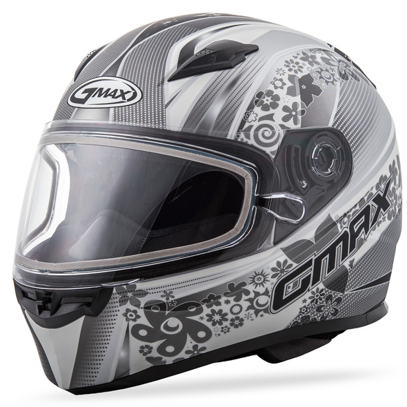 Gmax Ff-49 Full-Face Elegance Snow Helmet Matte White/Silver Md G2492245 Tc12