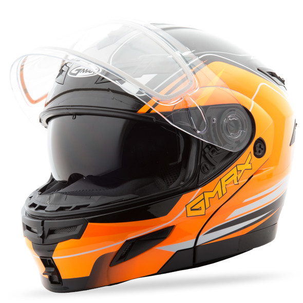 Gmax Gm-54S Modular Terrain Snow Helmet Black/Hi-Vis Orange Lg G2546696 Tc-26