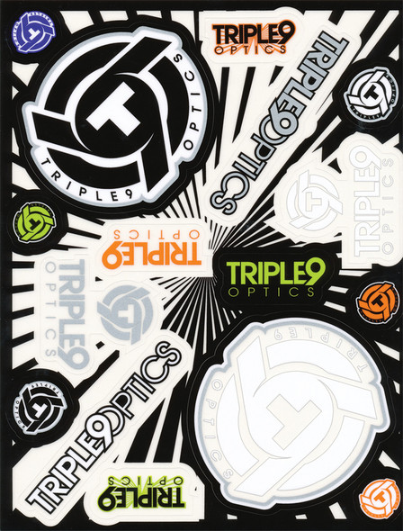 Triple 9 Logo Sticker Sheet T-9 Sticker Sheet