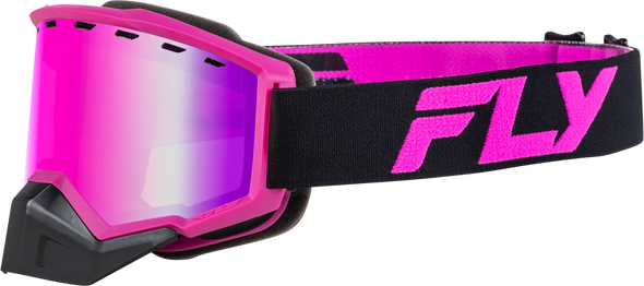 Fly Racing Focus Snow Goggle Black/Pink W/ Pink Mirror/Rose Lens Flb-24F9