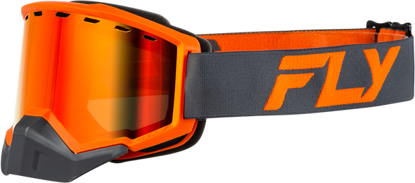 Fly Racing Focus Snow Goggle Charcoal/Org W/ Red Mirror/Amber Lens