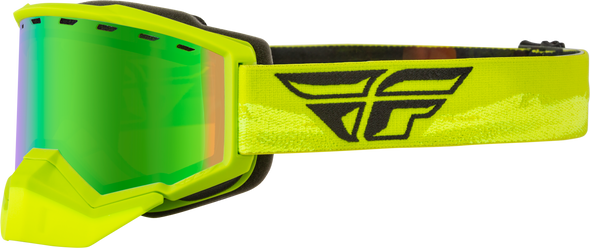 Fly Racing Focus Snow Goggle Green/Hi-Vis W/ Green Mirror/Amber Lens 37-50075