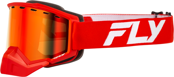 Fly Racing Focus Snow Goggle Red/White W/ Red Mirror/Amber Lens
