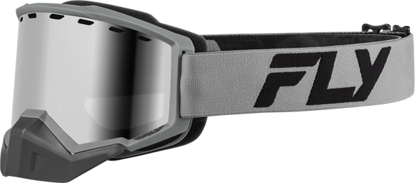 Fly Racing Focus Snow Goggle Silver/Char W/ Silver Mirror/Smoke Lens Flb-24F2