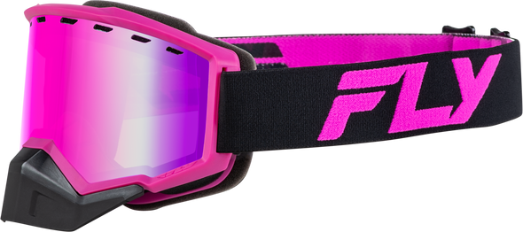 Fly Racing Yth Focus Snow Goggle Blk/Pink W/ Pink Mirror/Rose Lens Flb-24Fy1