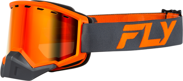 Fly Racing Yth Focus Snow Goggle Char/Org W/ Red Mirror/Amber Lens Flb-24Fy3