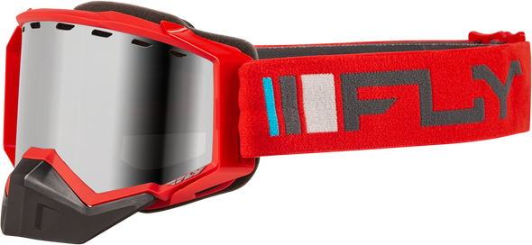 Fly Racing Zone Snow Goggle Red/Charcoal W/ Silver Mirror/Smoke Lens Flb-24Z4