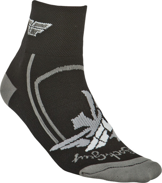 Fly Racing Shorty Sock Black/Grey S-M 2" Cuff Blk/Gry S/M