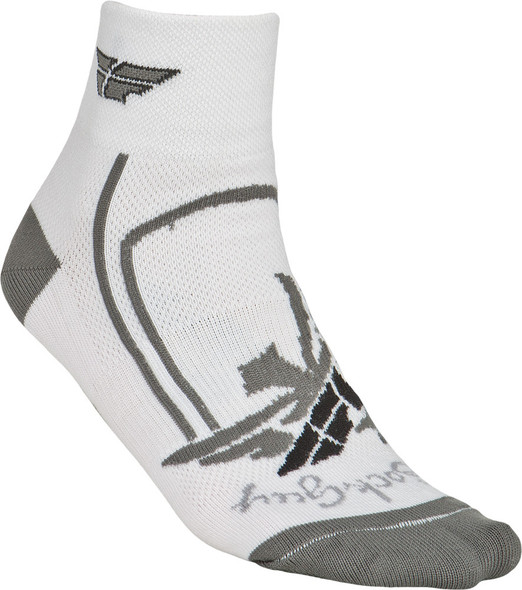 Fly Racing Shorty Sock White/Grey S-M 2" Cuff Wht/Gry S/M