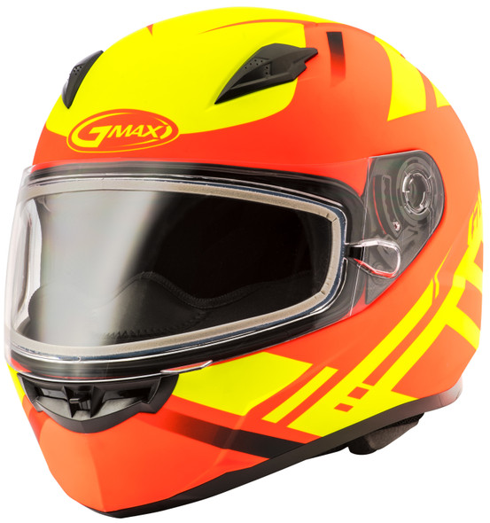 Gmax Ff-49 Full-Face Berg Snow Helmet Hi-Vis Orange/Yellow Md G2493685 Ftc-26