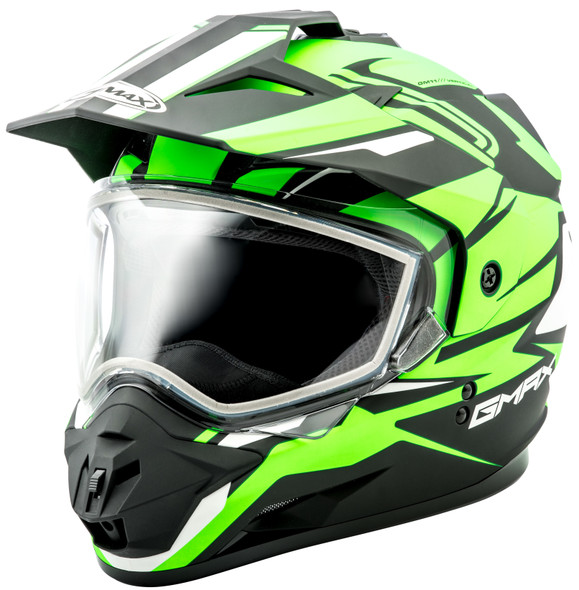 Gmax Gm-11S Dual-Sport Vertical Snow Helmet Blk/Neon Green Sm G2111674 F.Tc-23