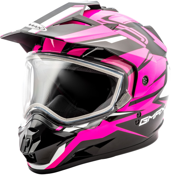 Gmax Gm-11S Dual-Sport Vertical Snow Helmet Blk/Neon Pink Md G2111405 Tc-14