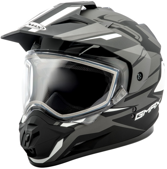 Gmax Gm-11S Dual-Sport Vertical Snow Helmet Matte Blk/Sil 2X G2111458 F.Tc-17
