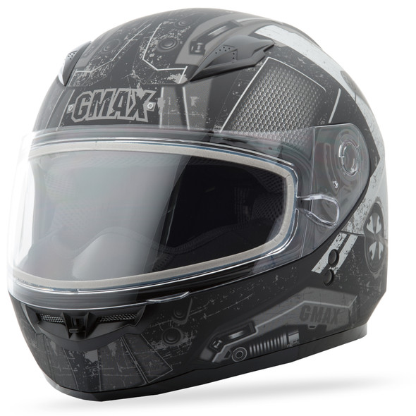 Gmax Gm-49Y Snow Helmet Trooper Matte Black/Silver Ym G2495451 F.Tc-1