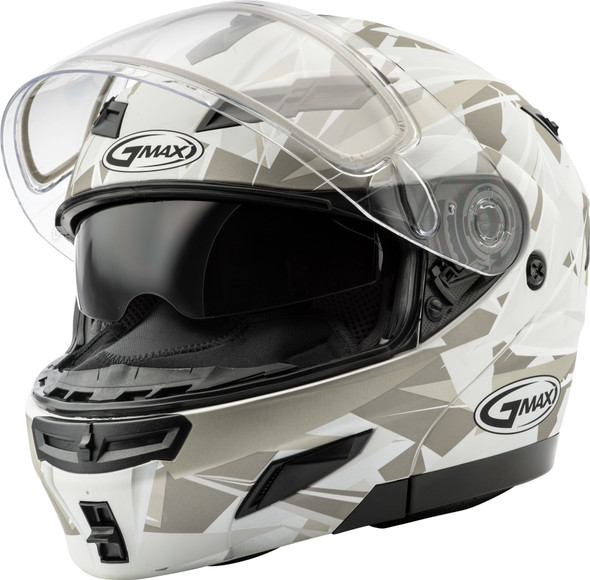 Gmax Gm-54S Modular Scribe Snow Helmet Matte White/Grey Md G2549015