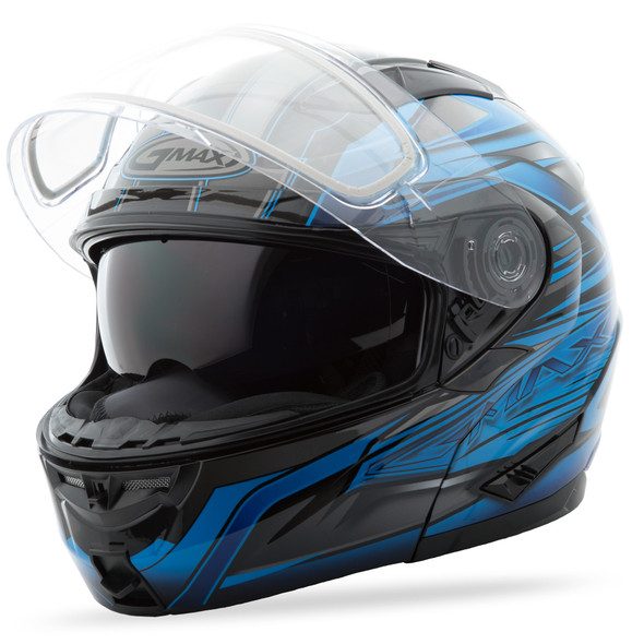 Gmax Gm-64S Modular Carbide Snow Helmet Black/Blue Lg G2641216 Tc-2