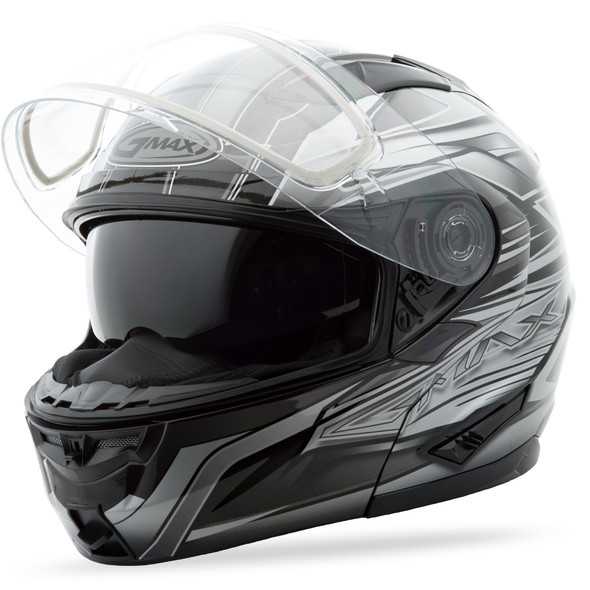 Gmax Gm-64S Modular Carbide Snow Helmet Matte Black/White Lg G2641606 Tc-15