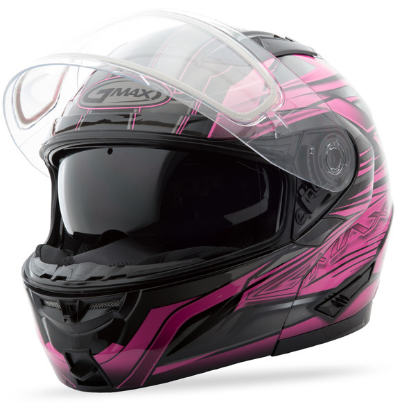 Gmax Gm-64S Modular Helmet Carbide Black/Pink X G2641407 Tc-14
