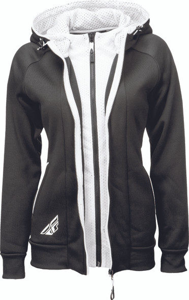 Fly Racing Fly Track Zip Up Hoodie Black/White Xl 358-0100X