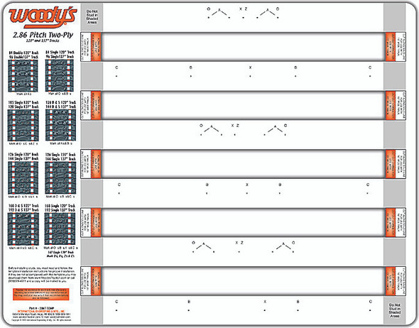 Woodys Studding Template 2.86" Pitch 286T-Temp