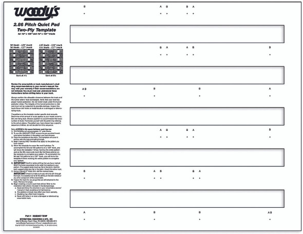 Woodys Studding Template 2-Ply Quiet Pad 286Quiet-Temp