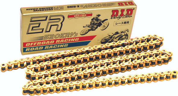 D.I.D Exclusive Racing 520Erv4 25' X-Ring Chain Gold 520Erv3G-25Ft