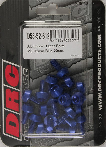 DRC Aluminum Taper Bolts Blue M6X12Mm 20/Pk D58-52-612