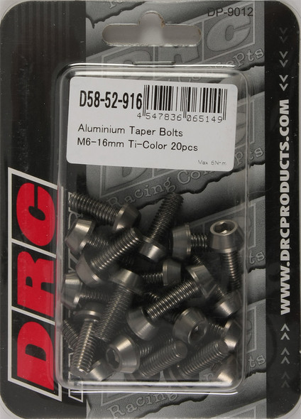 DRC Aluminum Taper Bolts Titanium M6X16Mm 20/Pk D58-52-916