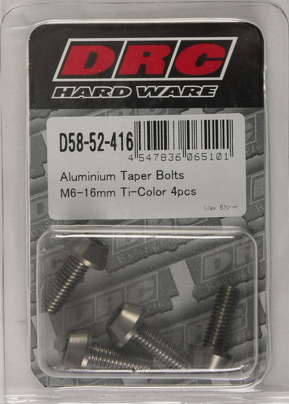 DRC Aluminum Taper Bolts Titanium M6X16Mm 4/Pk D58-52-416