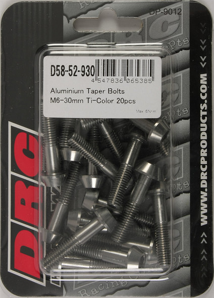 DRC Aluminum Taper Bolts Titanium M6X30Mm 20/Pk D58-52-930