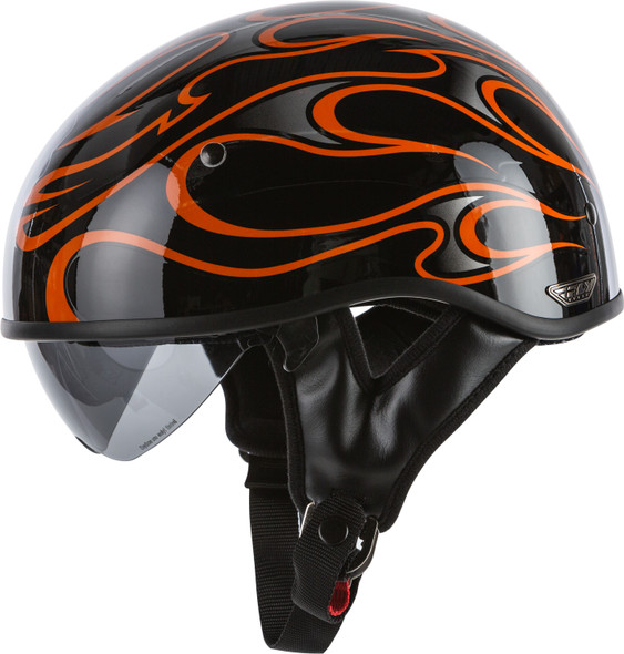 Fly Racing .357 Flame Half Helmet Gloss Orange 2X 73-8214-6