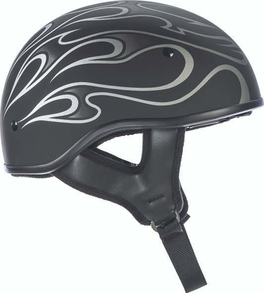 Fly Racing .357 Flame Half Helmet Matte Grey Xs 73-8203-1