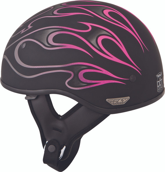 Fly Racing .357 Flame Half Helmet Matte Pink Xl 73-8205-5