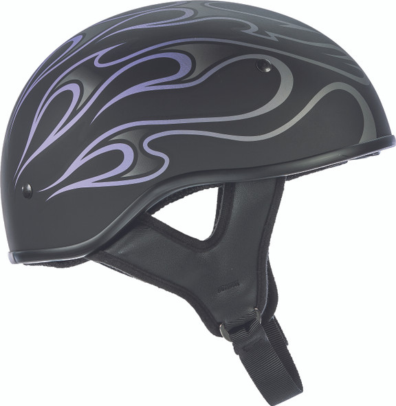 Fly Racing .357 Flame Half Helmet Matte Purple Lg 73-8206-4