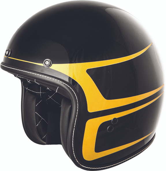 Fly Racing .38 Scallop Helmet Black/Yellow Lg 73-8235L
