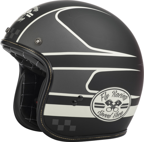 Fly Racing .38 Wrench Helmet Black/Vintage White Sm 73-8238-5