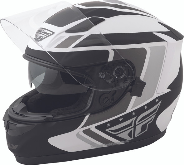 Fly Racing Conquest Retro Helmet White/Black/Grey Md 73-8411M