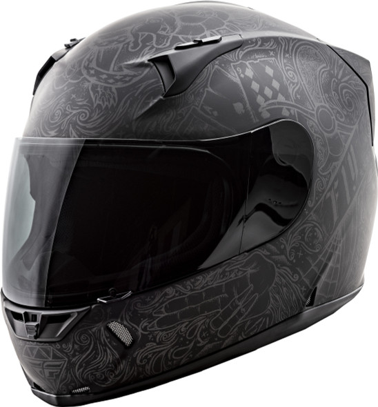 Fly Racing Revolt Ink'N Needle Helmet Matte Black/Gunmetal Xs 73-8365Xs