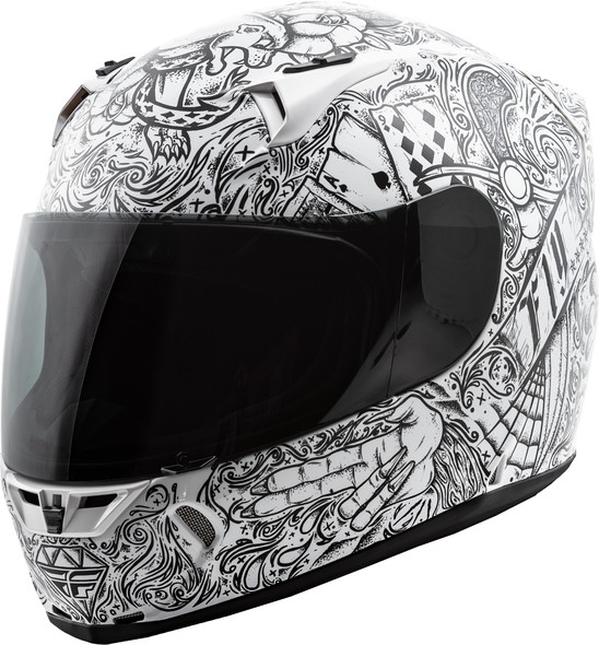 Fly Racing Revolt Ink'N Needle Helmet White/Black Xl 73-8366X