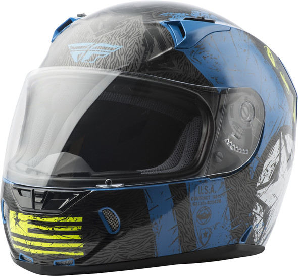 Fly Racing Revolt Liberator Helmet Blue/Hi-Vis 2X 73-8372-6