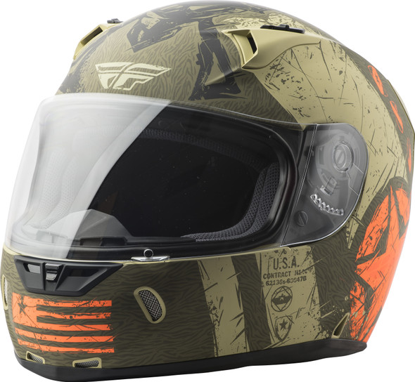 Fly Racing Revolt Liberator Helmet Matte Brown/Orange Md 73-8373-3