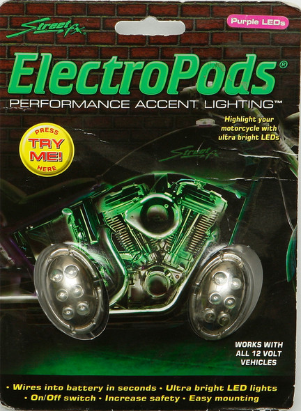 Streetfx Oval Light Kit Chrome W/Purple Led 1041905