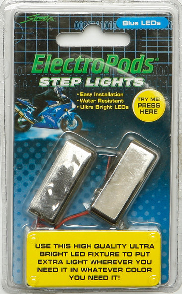Streetfx Step Lights Chrome W/Blue Led 2/Pk 1043045