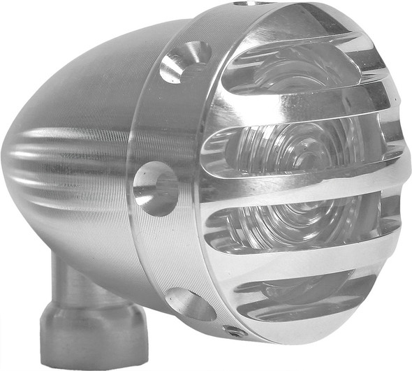 West-Eagle Drilled Mini Finned Taillight Polished 5919-Al