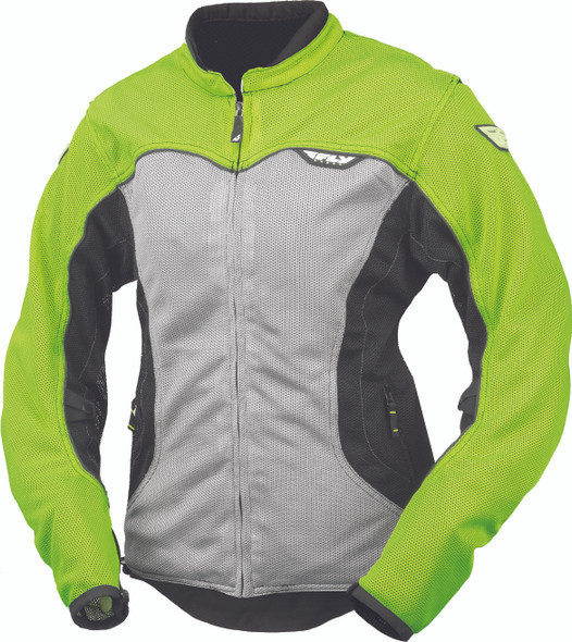 Fly Racing Women'S Flux Air Mesh Jacket Hi-Vis/Silver Md #5948 477-8036~3