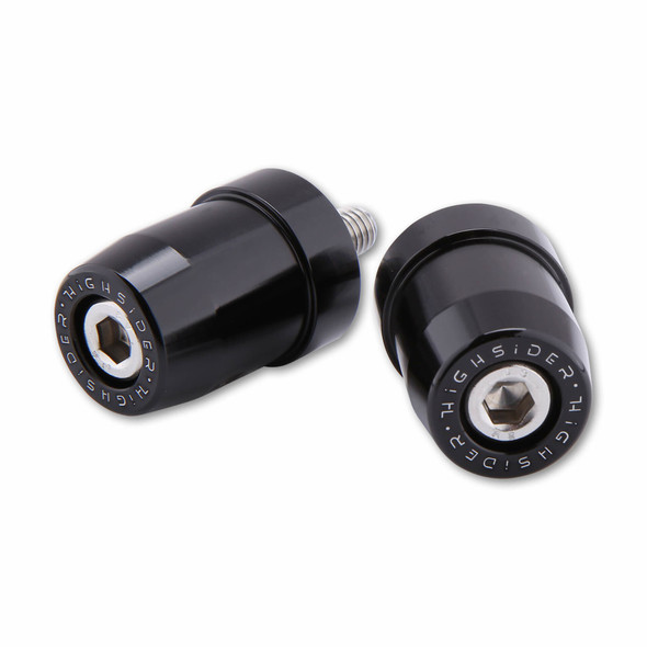 Highsider Bar Ends M8 Thread Pair Black Kaw 161-042