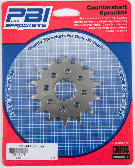 Pbi Front Cs Sprocket Steel 14T-520 Kaw/Suz/Yam 756-14